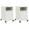 vidaXL Tables de chevet 2 pcs blanc 36x39x59 cm acier