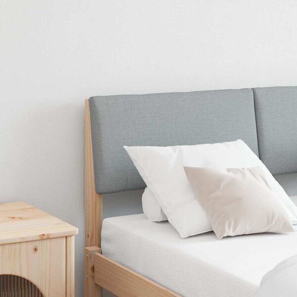 vidaXL T&ecirc;te de lit capitonn&eacute;e Gris clair 120 cm Pin massif