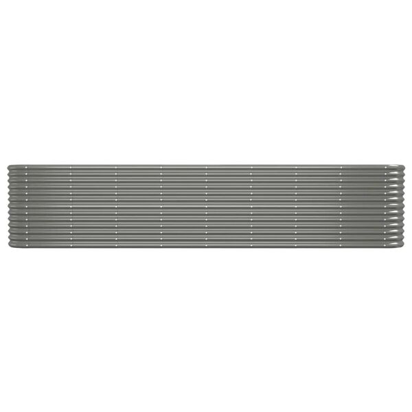 vidaXL Lit surélevé de jardin Acier galvanisé 332x40x68 cm gris