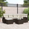 vidaXL Salon de jardin avec coussins 7 pcs marron r&eacute;sine tress&eacute;e