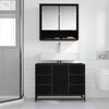 vidaXL Ensemble de mobilier de salle de bain 2 pcs Ch&ecirc;ne noir