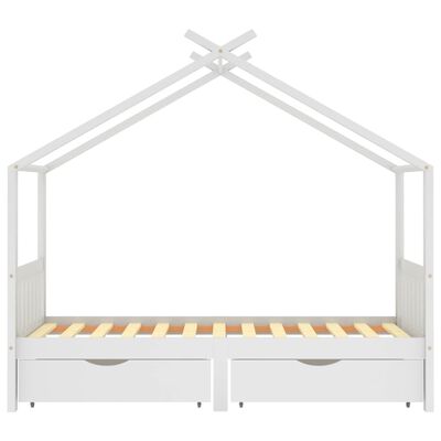 vidaXL Cadre de lit enfant avec tiroirs blanc pin massif 90x200 cm