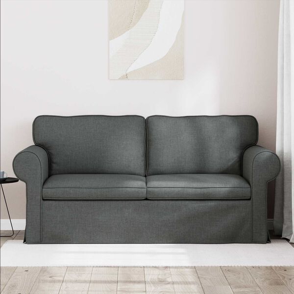 vidaXL Canap&eacute; Gris fonc&eacute; 215 x 82 x 80 cm tissu