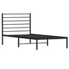 vidaXL Cadre de lit m&eacute;tal sans matelas avec t&ecirc;te de lit noir 107x203cm