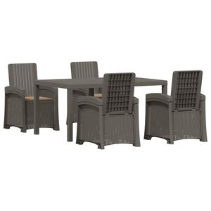 vidaXL Ensemble de salle &agrave; manger pour jardin 5 pc Gris clair et Taupe