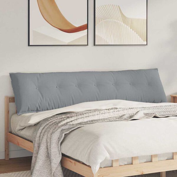 vidaXL Coussin de Dos Gris clair 200 x 19 x 50 cm tissu