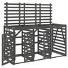 vidaXL Abri pour poubelle triple sur roulettes gris bois massif de pin