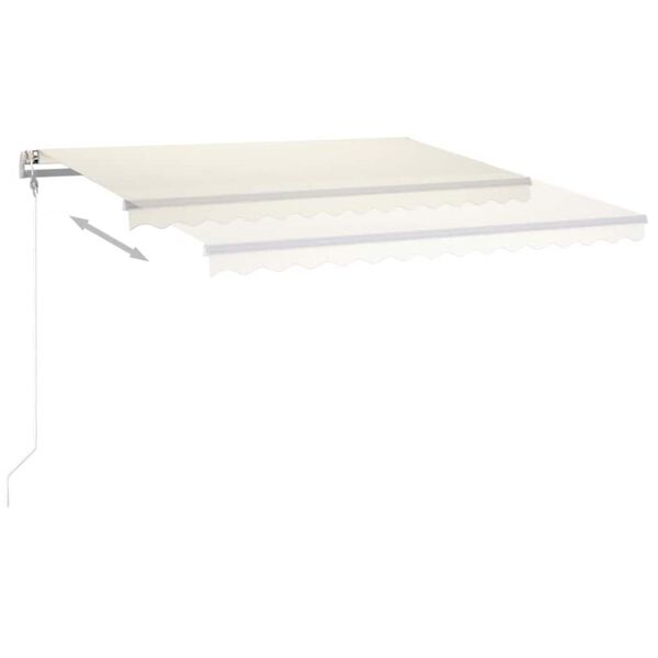 vidaXL Auvent automatique avec capteur de vent et LED 450x300 cm Crème