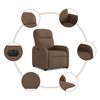 vidaXL Fauteuil inclinable &eacute;lectrique marron tissu