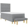 vidaXL Lit &agrave; ressorts avec matelas Gris clair 90 x 190 cm tissu