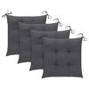 vidaXL Chaises de jardin lot de 4 avec coussins anthracite Teck solide