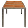 vidaXL Table de jardin dessus en bois Gris 150x90x75 cm Résine tressée