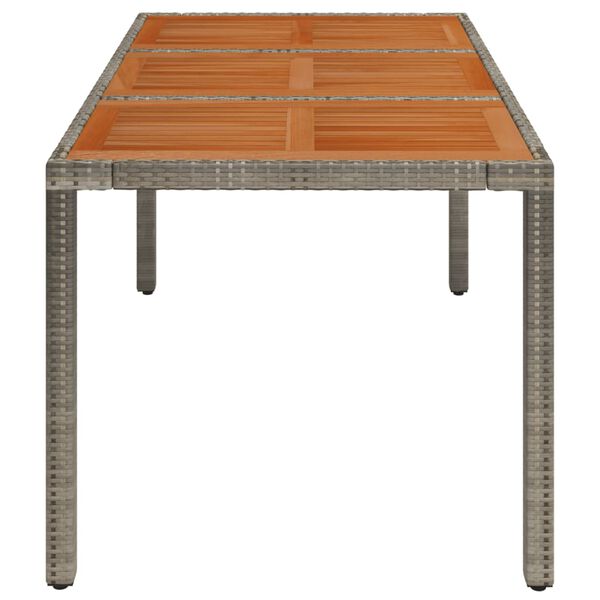 vidaXL Table de jardin dessus en bois Gris 150x90x75 cm Résine tressée