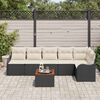 vidaXL Ensemble de canap&eacute; de jardin 7 pcs Noir et blanc