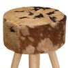 vidaXL Tabourets de bar lot de 2 cuir v&eacute;ritable et bois de manguier