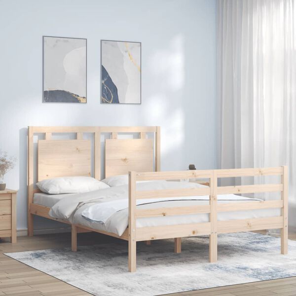 vidaXL Cadre de lit sans matelas 140x190 cm bois massif