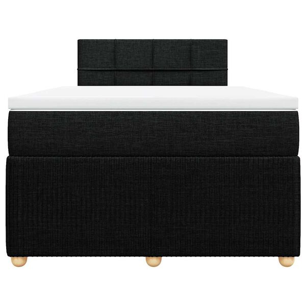 vidaXL Sommier &agrave; lattes de lit avec matelas noir 120x190 cm tissu
