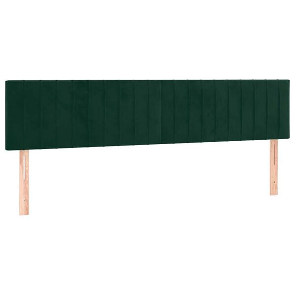 vidaXL T&ecirc;tes de lit Vert fonc&eacute; 160x5x78/88 cm Velours