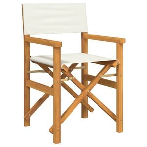 vidaXL Chaise de metteur en sc&egrave;ne pliante cr&egrave;me bois teck massif