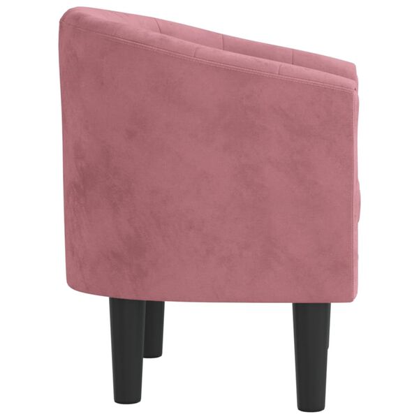 vidaXL Fauteuil rose velours
