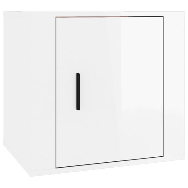 vidaXL Table de chevet Blanc brillant 50x39x47 cm
