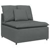 vidaXL Canapé modulaire et repose-pieds et coussins tissu gris foncé