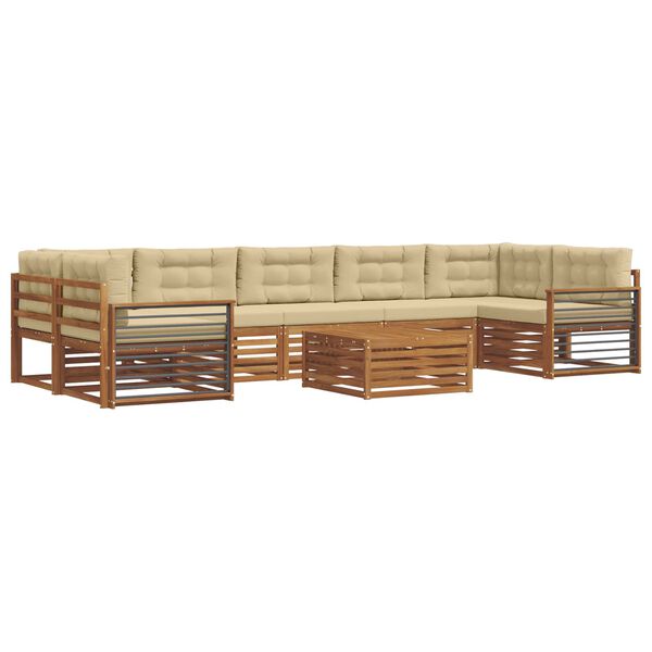 vidaXL Ensemble de canap&eacute;s d'ext&eacute;rieur 8 pcs Naturel et Beige