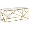 vidaXL Table basse dor&eacute; acier inoxydable et verre tremp&eacute;