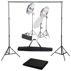 vidaXL Kit de studio photo avec ensemble d'&eacute;clairage et toile de fond