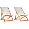 vidaXL Chaises pliantes 2 pi&egrave;ces en tissu blanc cr&egrave;me