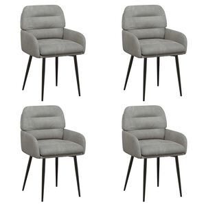 vidaXL Chaises de salle &agrave; manger 4 pc Velours Gris clair