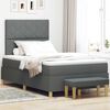 vidaXL Lit &agrave; ressorts avec matelas Gris fonc&eacute; 120 x 190 cm tissu