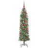 vidaXL Arbre de Noël artificiel slim avec 300 LED Vert et blanc 180 cm