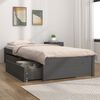 vidaXL Cadre de lit avec tiroirs Gris 90x190 cm Simple