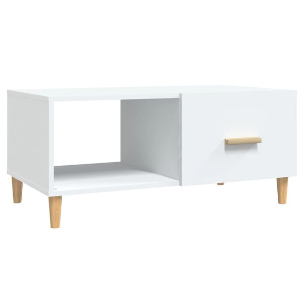vidaXL Table basse blanc 89,5x50x40 cm bois d'ing&eacute;nierie