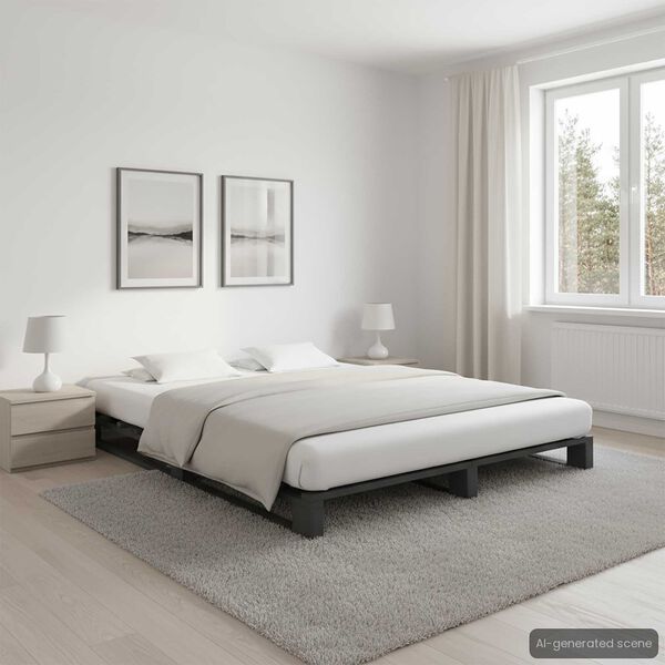 vidaXL Cadre de lit de palette sans matelas gris 140x200cm bois massif