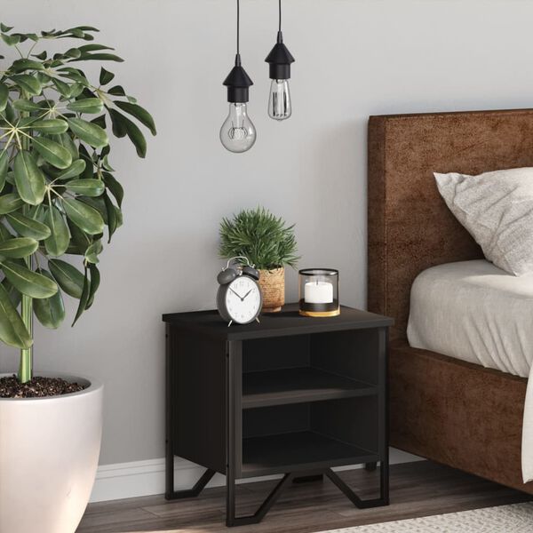 vidaXL Table de chevet Noir 40 x 30 x 40 cm Agglom&eacute;r&eacute;