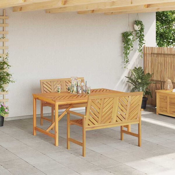 vidaXL Ensemble de salle à manger pour jardin 3 pcs Marron