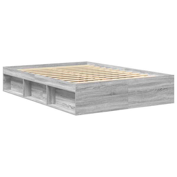 vidaXL Cadre de lit sans matelas sonoma gris 140x200 cm