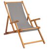 vidaXL Chaise de plage Gris clair Bois de teck massif