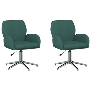 vidaXL Chaises de bureau pivotantes 2 pc 54 x 58 x 90 cm Vert fonc&eacute;
