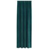 vidaXL Rideaux occultants 2 pcs Vert fonc&eacute; 140 x 225 cm Velours