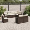 vidaXL Salon de jardin 8 pcs avec coussins marron r&eacute;sine tress&eacute;e