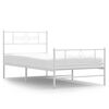 vidaXL Cadre de lit m&eacute;tal sans matelas et pied de lit blanc 100x190 cm