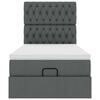 vidaXL Cadre de lit ottoman avec matelas gris fonc&eacute; 80x200 cm tissu