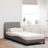 vidaXL Lit avec matelas Hanko taupe 90x200 cm tissu