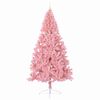 vidaXL Sapin de No&euml;l artificiel pr&eacute;-&eacute;clair&eacute; Rose 240 cm PVC