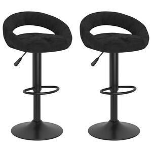 vidaXL Tabourets de bar lot de 2 noir velours