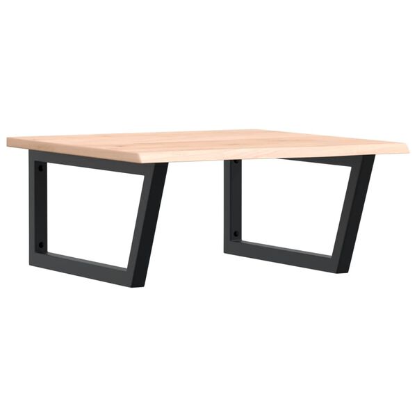 vidaXL &Eacute;tag&egrave;re de vasque murale acier et bois de ch&ecirc;ne massif