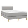 vidaXL Sommier &agrave; lattes de lit matelas LED gris clair 120x190 cm tissu